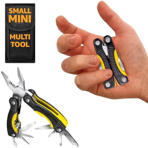 Mini Multitool Knife 12 in 1 - Small Pocket Multi Tool with Knife and Pliers - Best Small Utility Multi Purpose All in One Tools for Men Women - Best Gear Accessory for EDC Work Camping Hiking 2229