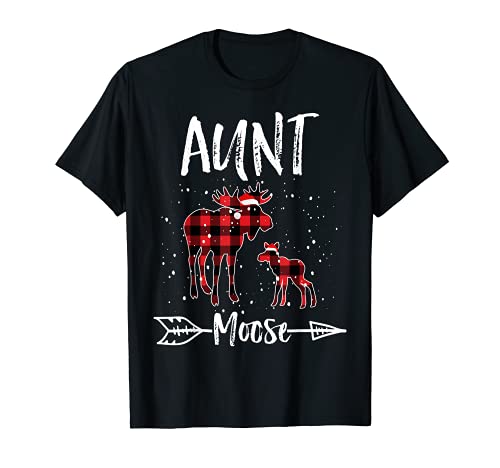 Aunt X-mas Moose Santa Family Matching Pajamas T-Shirt