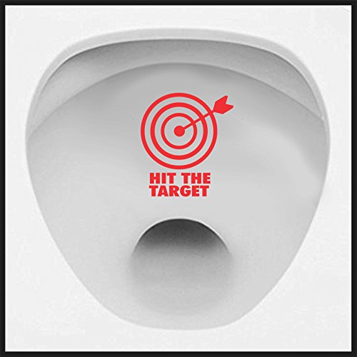 Sticker Connection | Hit The Target Bullseye Decal | Sticker Funny Kids Vinyl Decal Potty Training | 3.5'x3.4' (red)