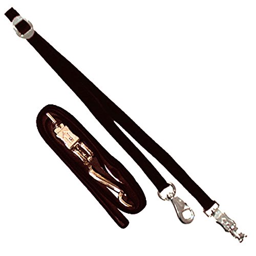 Intrepid International Durable and Secure Nylon Cross Ties, Adjustable 40-75 inches, Cross Ties for Horses, Horse Tie Down with Panic and Breakaway Snap, Attaches to Halter, Black