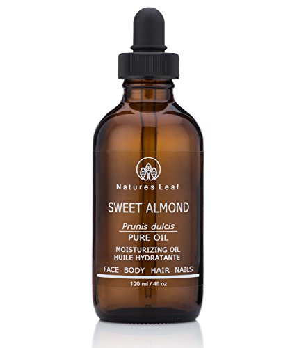 Natures Leaf Sweet Almond Oil, USDA Certified Organic, 100% Pure, Cold Pressed, Dry Itchy Skin, Fine Lines & Wrinkles, Crows Feet, Split Ends, Frizzy's, Scars, Stretch Marks, Skin Cleanser 4 fl oz