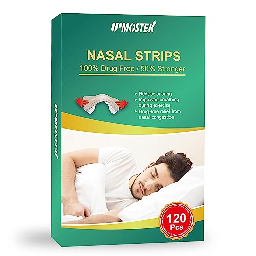 Nasal Strips for Snoring, 120 Count Extra Strength Nose Strips for Breathing, Sleep Snore Strips for Men Women, Relieve Nasal Congestion Due to Colds & Allergies, Anti Snoring - Tan