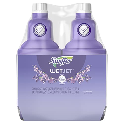 Swiffer WetJet Multi-Purpose Floor Cleaner Solution with Febreze Refill, Lavender Scent, 1.25 Liter -42.2 Fl Oz (Pack of 2)