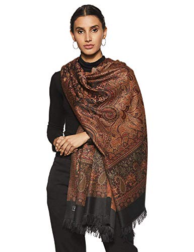 Weavers Villa Women's Pashmina Wool Blend Indian Handicraft Woven Shawls, Scarf, Wraps [Large Size: 40' X 80']