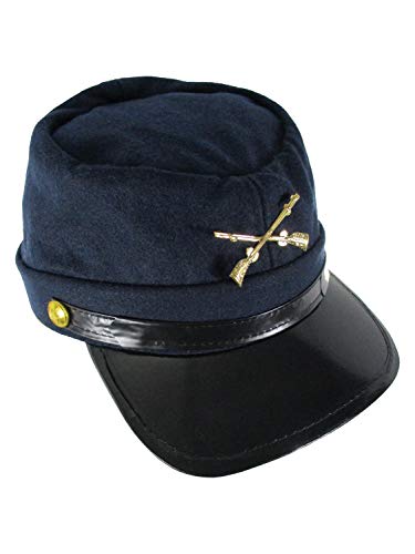 JHats 100% Wool Men's Union Civil War Replica Kepi Hat Small Blue