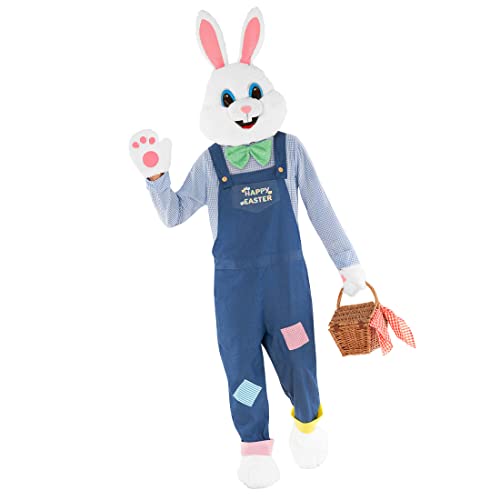 Morph Costumes Easter Bunny Costume Adult Easter Bunny Head Costume Easter Rabbit Mascot Dungarees Easter Adult Bunny Suit Large