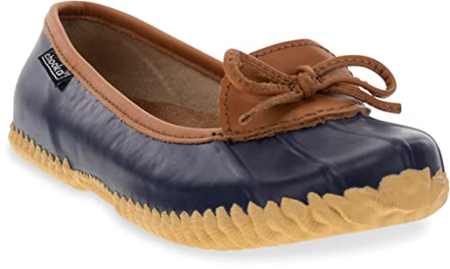 Chooka Womens Solid Duck Skimmer Ballet Flat, Navy, 8 US