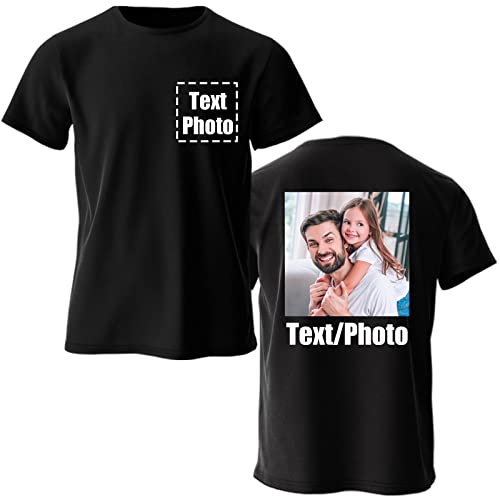 COOZEBRA Custom T Shirts for Men Women Design Your Own Front Back Print Photo Personalized T-Shirt