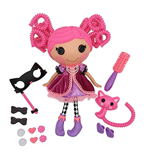 Lalaloopsy Silly Hair Doll - Confetti Carnivale with Pet Cat, 13' Masquerade Ball Party Theme Hair Styling Doll with Pink Hair & 11 Accessories in Reusable Salon Package playset, for Ages 3-103
