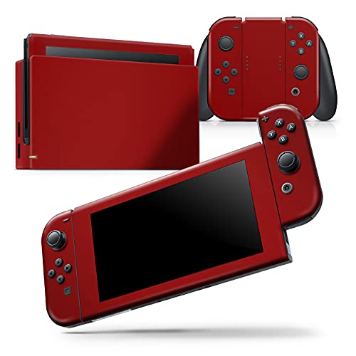 Design Skinz - Compatible with Nintendo Switch Console Bundle - Skin Decal Protective Scratch-Resistant Removable Vinyl Wrap Cover - Solid Dark Red