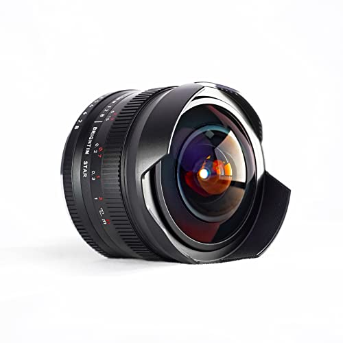 Brightin Star 7.5mm F2.8 Fisheye Manual Focus Prime Lens for Panasonic Olympus Micro 4/3 Mirrorless Cameras, APS-C MF Ultra-Wide Angle Fixed Lens, Fit for LUMIX G7, GX85, GX9, G95, GH5, GH6, G100, G9