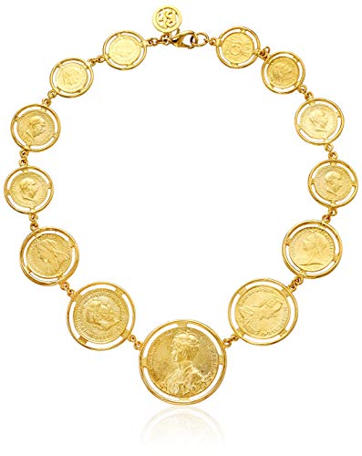 Ben-Amun 'Moroccan Coins' Gold Necklace, Long Gold Jewelry, Vintage, Handmade Jewels for Women, Made in New York