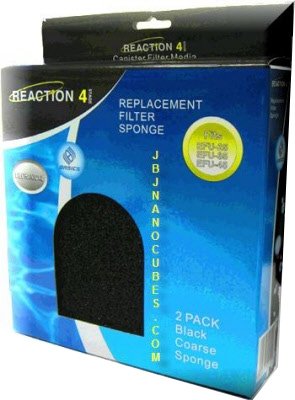 JBJ Reaction Canister Filter Replacement Coarse Sponge, 2-Pack