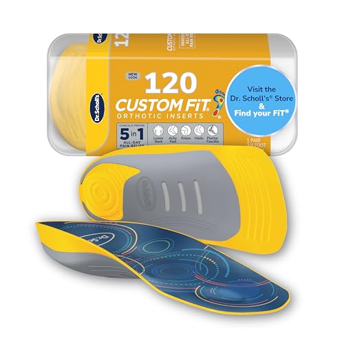 Dr. Scholl’s Custom Fit Orthotics 3/4 Length Inserts, CF 120, Customized for Your Foot & Arch, Immediate All-Day Pain Relief, Lower Back, Knee, Plantar Fascia, Heel, Insoles Fit Men & Womens Shoes