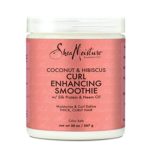 SheaMoisture Curl Enhancing Smoothie Hair Cream for Thick, Curly Hair Coconut and Hibiscus Sulfate Free and Paraben Free Curl Cream 20 oz