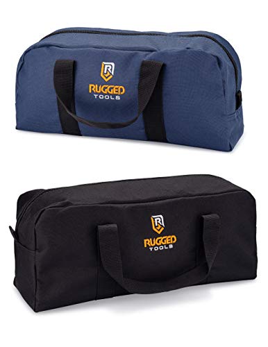 Rugged Tools Tool Bag Combo - Includes 1 Small & 1 Medium Toolbag - Organizer Tote Bags for Electrician, Plumbing, Gardening, HVAC & More