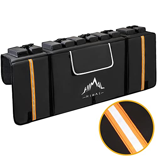 GoHimal Tailgate Pad Pro for Mountain Bike, Tailgate Bike Pads Up to 5 Mountain Bikes on Most Full-Size Trucks, with Reflective Strips and Tool Pockets