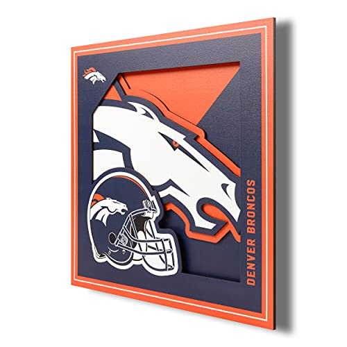 YouTheFan NFL Denver Broncos 3D Logo Series Wall Art - 12x12