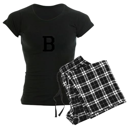 CafePress Collegiate Monogram B Pajamas Womens Novelty Pajama Set, Comfortable PJ Sleepwear With Checker Pant