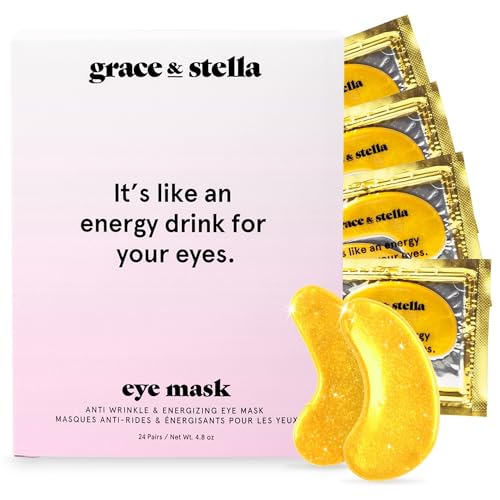 grace & stella Under Eye Mask (Gold, 24 Pairs) Reduce Dark Circles, Puffy Eyes, Undereye Bags, Wrinkles - Gel Under Eye Patches - Gifts for Women - Birthday Gifts for Women - Vegan Cruelty Free