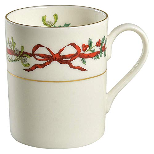 Royal Worcester Holly Ribbons 12 Ounce Porcelain Mug