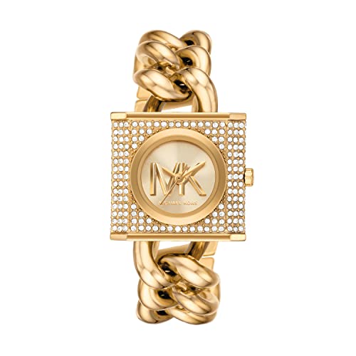 Michael Kors MK Chain Lock Three-Hand Gold-Tone Stainless Steel Women's Watch (Model: MK4711)