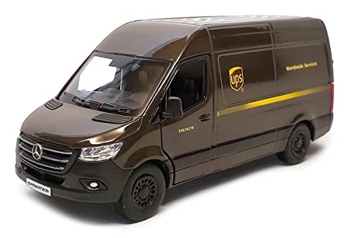 KiNSMART Mercedes-Benz Sprinter UPS Edition Delivery Van 1:48 Scale 5'