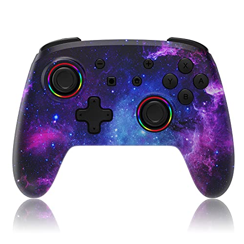 NexiGo Wireless Controller (No Deadzone) for Switch/Switch Lite/OLED, Bluetooth Controllers for Nintendo Switch with Vibration, Motion, Turbo and LED Light (Cosmic Nebula)