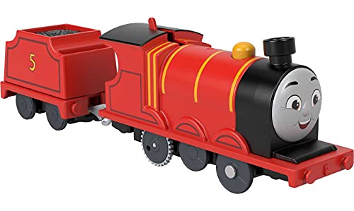 Thomas & Friends Motorized Toy Train James Battery-Powered Engine with Tender for Preschool Pretend Play Ages 3+ Years