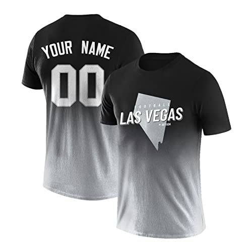 Custom Men's Shirts City Top Personalized Tshirts Short Sleeve Top Shirts Gift for Football Fans Black Grey