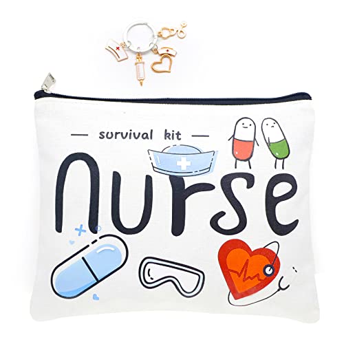 onstary Nurse Survival Kit Cosmetic Bag Birthday Gift For Nurse Nursing Graduation Gift CanvasBag (nurse)