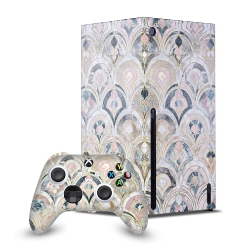Head Case Designs Officially Licensed Micklyn Le Feuvre Art Deco Tiles in Soft Pastels Art Mix Game Console Wrap and Game Controller Skin Bundle Compatible with Xbox Series X