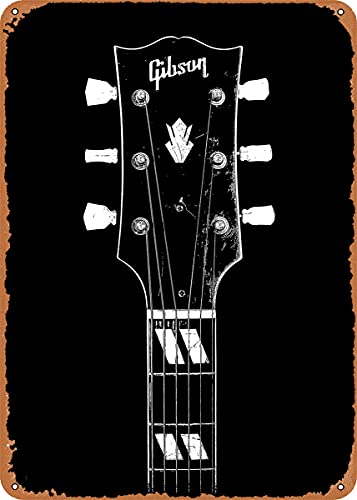 ELETINA 8 x 12 Metal Sign - Gibson ES300 Guitar 50s - Retro Tin Art Decor Wall Decor