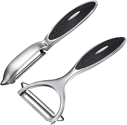 FUHUY Vegetable, Apple Peelers for kitchen, Fruit, Carrot, Veggie, Potatoes Peeler, Y-Shaped and I-Shaped Stainless Steel Peelers, with Ergonomic Non-Slip Handle & Sharp Blade, Good Sturdy (2PCS)