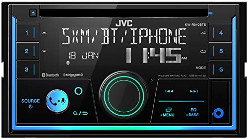 JVC KW-R940BTS Bluetooth Car Stereo Receiver with USB Port – LCD Display - AM/FM Radio - MP3 Player - Double DIN – 13-Band EQ (Black)