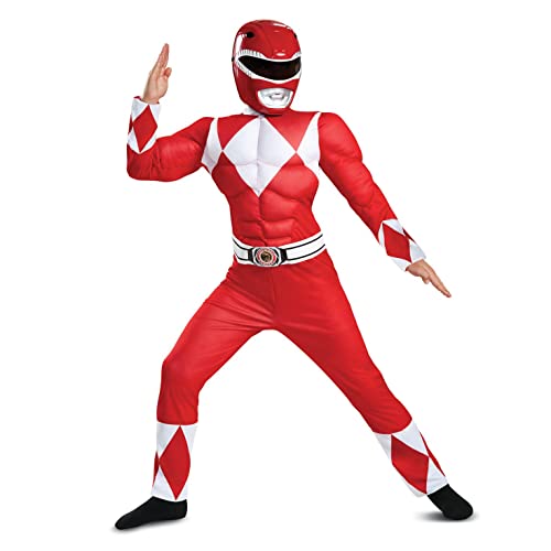 Disguise Red Ranger Classic Muscle Child Costume, Red, Medium/(7-8)