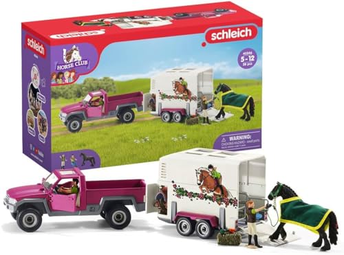 schleich HORSE CLUB — 38-Piece Toy Horse Trailer and Truck Playset with Horse, Rider Action Figure and Accessories, Detailed Animal Toys for Kids Ages 5+