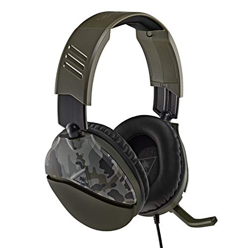 Turtle Beach Recon 70 Multiplatform Gaming Headset for Xbox Series X|S, PS5, Nintendo Switch, PC, Mobile w/ 3.5mm Wired Connection - Flip-to-Mute Mic, 40mm Speakers, Lightweight Design – Green Camo