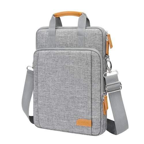 MOSISO 360 Protective Laptop Bag, 15.6 inch Vertical Computer Bag Compatible with MacBook Pro 16 inch, HP, Dell, Lenovo, Asus Notebook with Shoulder Strap & Front Raised & Vertical Pockets, Gray