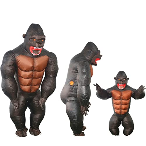 LafaVida Inflatable Costume Gorilla Monkey Full Body Naughty Funny Costume Suit for Halloween Party Adult Child Toddler Size (Adult,Teen/ 4.9-6.3ft)