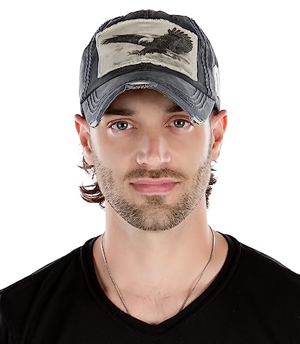 Funky Junque Mens Baseball Cap - Eagle-Grey