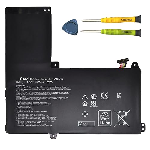ASODI C41-N541 66Wh Laptop Battery Compatible with ASUS Q501L Q501LA-BBI5T03 Q501LA Series Notebook 0B200-00430100M N54PNC3 14.8V 4520mAh