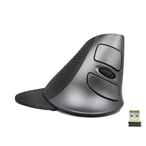 J-Tech Digital Scroll Endurance Mouse Ergonomic Vertical USB Mouse with Adjustable Sensitivity (600/1000/1600 DPI), Removable Palm Rest & Thumb Buttons - Reduces Hand/Wrist Pain (Style 1)