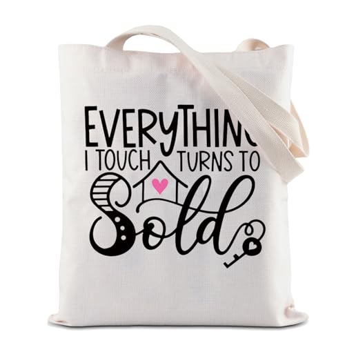 ZJXHPO Realtor Cosmetic Bag Gift Everything I Touch Turns to Sold Makeup Bag Real Estate Agent Thank You Gift (Sold Canvas Bag)