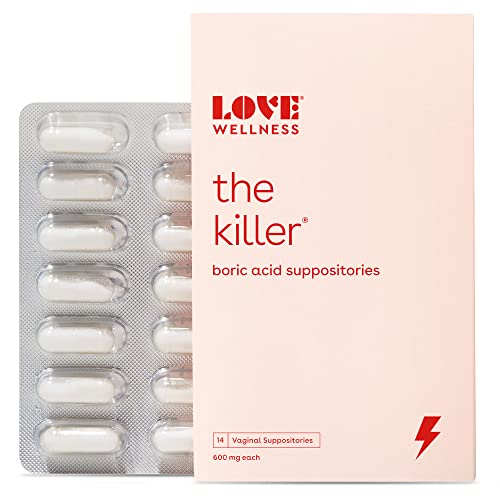 Love Wellness Boric Acid Suppositories for Women, The Killer | Vaginal Suppository for Healthy pH Balance & Odor Control | Hygiene Products for Discomfort | Intimate Feminine Health