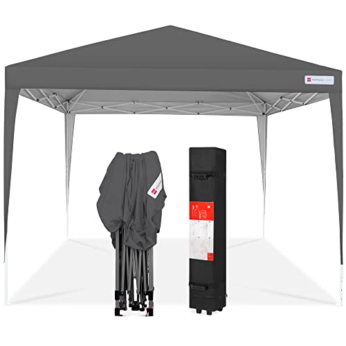 Best Choice Products 10x10ft Pop Up Canopy Outdoor Portable Folding Instant Lightweight Gazebo Shade Tent w/Adjustable Height, Wind Vent, Carrying Bag - Dark Gray