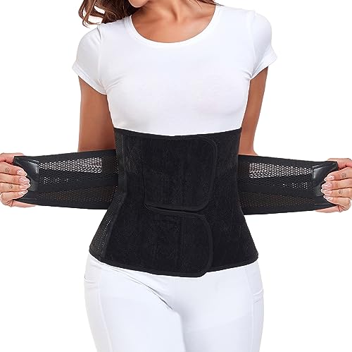 MAMODY Postpartum Belly Band – Postpartum Belly Wrap, Abdominal Binder Post Surgery C-section Recovery Support Belt After Birth Brace, Slimming Girdles (Midnight Black, L)