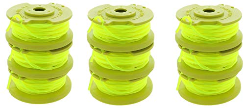 Ryobi One PLUS+ AC80RL3 OEM .080 Inch Twisted Line and Spool Replacement for Ryobi 18v, 24v, and 40v Cordless Trimmers (Pack of 9)