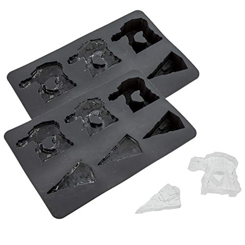 Star Wars Silicone Mold for Ice Cubes, Soap, Chocolate & More, 2-Pack - Imperial Walker & Star Destroyer - Makes 12 Cubes - Food Grade Silicone Tray - Great for Kids & Themed Parties