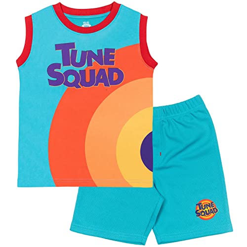 space jam Looney Tunes Little Boys Performance Tank Top Mesh Shorts Set Blue 6